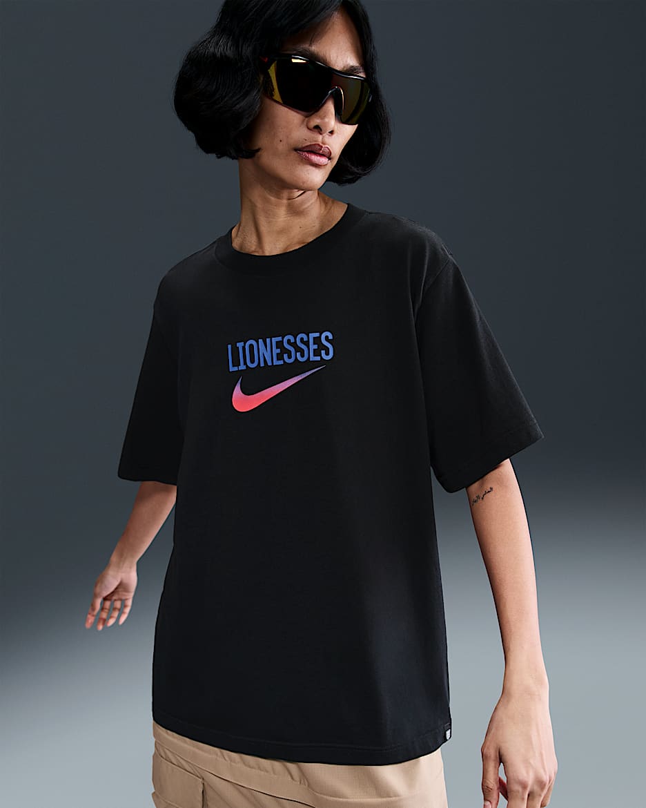 England Women's Nike Football T-Shirt - Black