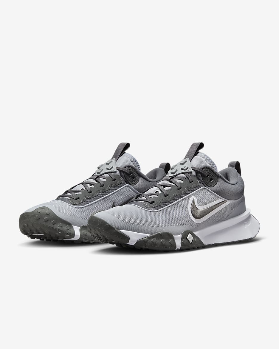 Nike Air Diamond Varsity Turf Men's Baseball Shoes - Wolf Grey/White/Iron Grey