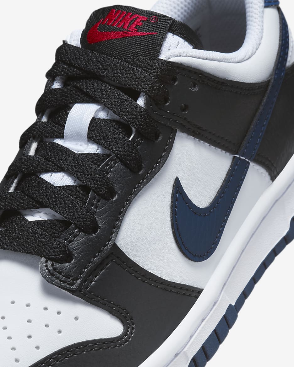 Buty dla dużych dzieci Nike Dunk Low - Czerń/Biel/University Red/Midnight Navy