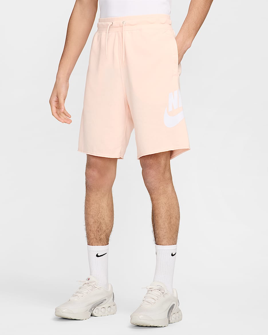 Nike Club Alumni francia frottír férfi rövidnadrág - Washed Coral/Washed Coral/Fehér