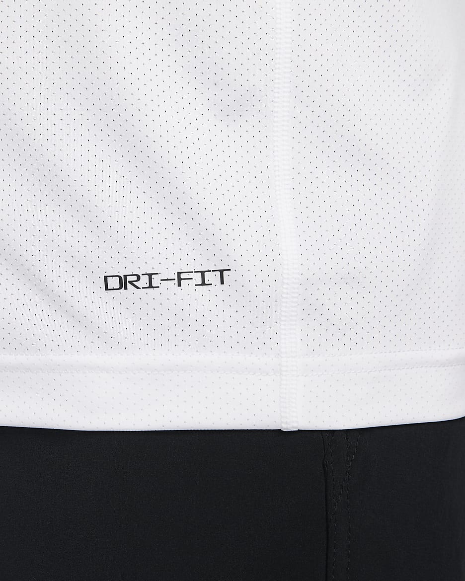 Camisola de fitness de manga curta Dri-FIT Nike Ready para homem - Branco/Preto