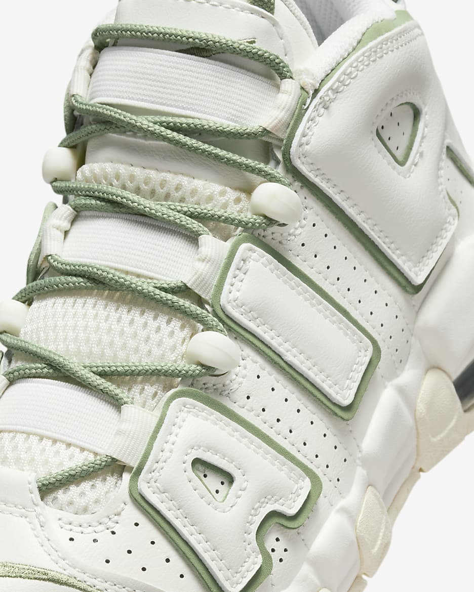 Tenis para niños grandes Nike Air More Uptempo - Vela/Verde aceite