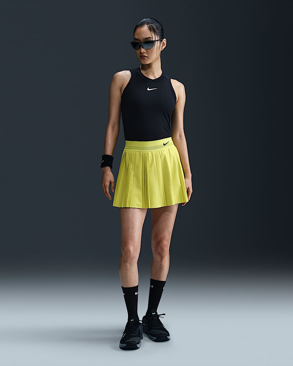 NikeCourt Slam 女款 Dri-FIT 網球裙 - High Voltage/High Voltage/Medium Ash