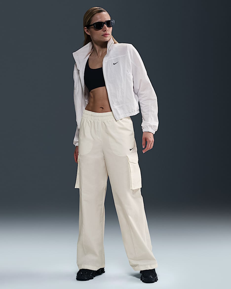 Nike Sportswear Everything Wovens Women's Mid-Rise Cargo Trousers - Sail/Black