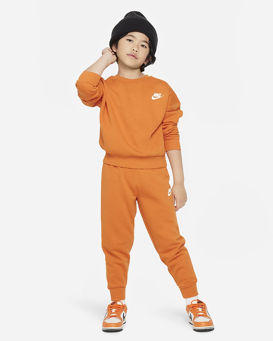 Nike Snow Day Fleece Crew Set Little Kids 2-Piece Set - Campfire Orange
