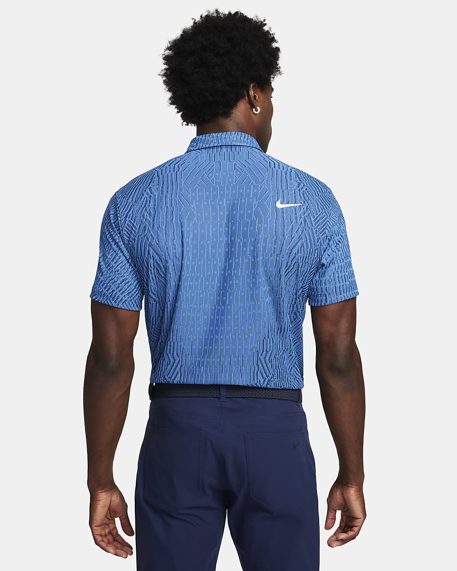 Nike Tour Dri-FIT ADV férfi golfpóló - Star Blue/Midnight Navy/Fehér