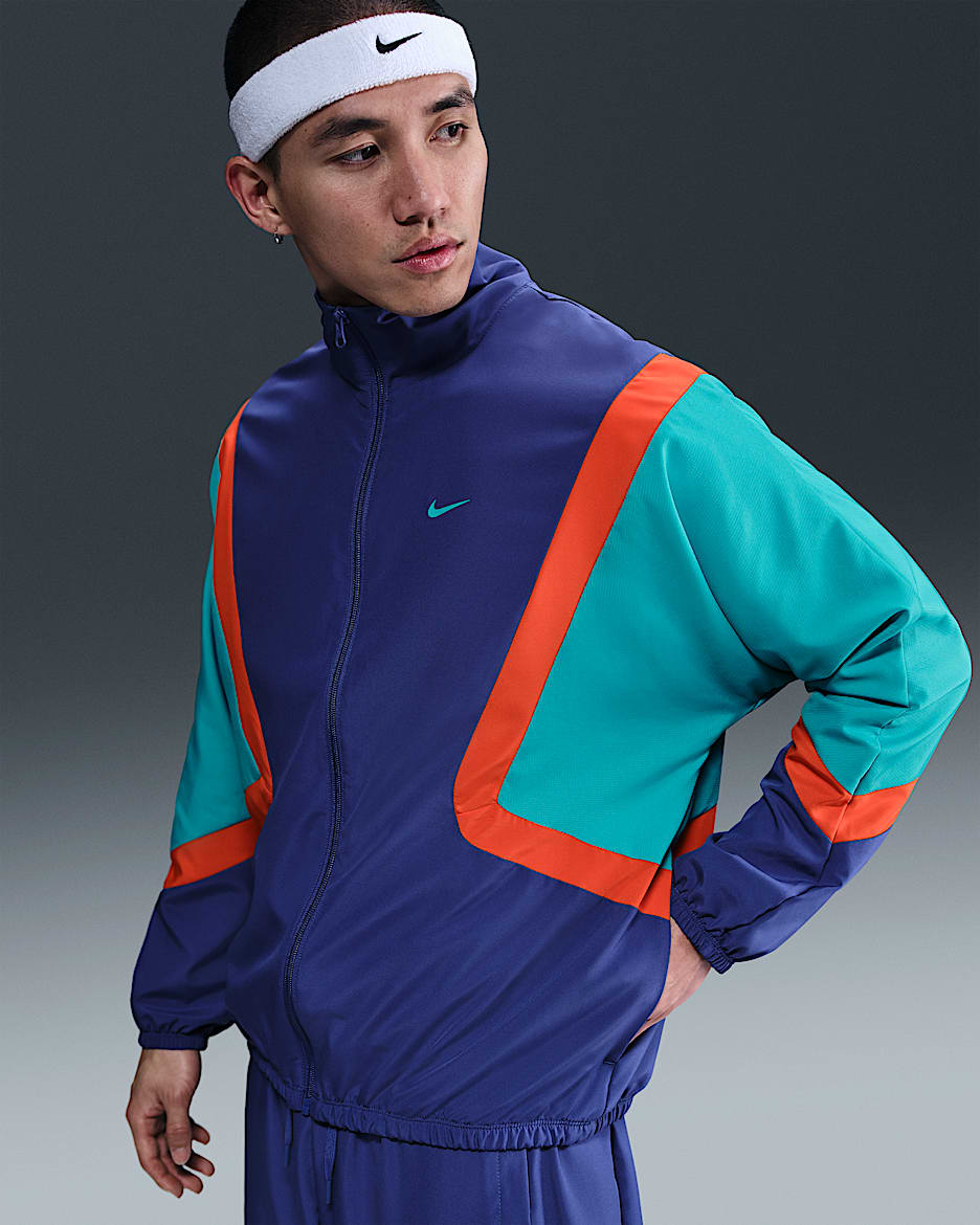 Nike Icon Men's Woven Basketball Jacket - Deep Night/Dusty Cactus/Picante Red/Dusty Cactus