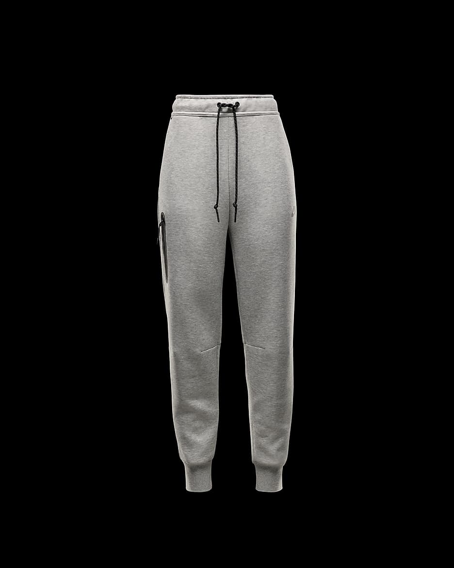 Pantalon de survêtement taille mi-haute Nike Sportswear Tech Fleece pour femme - Dark Grey Heather/Noir