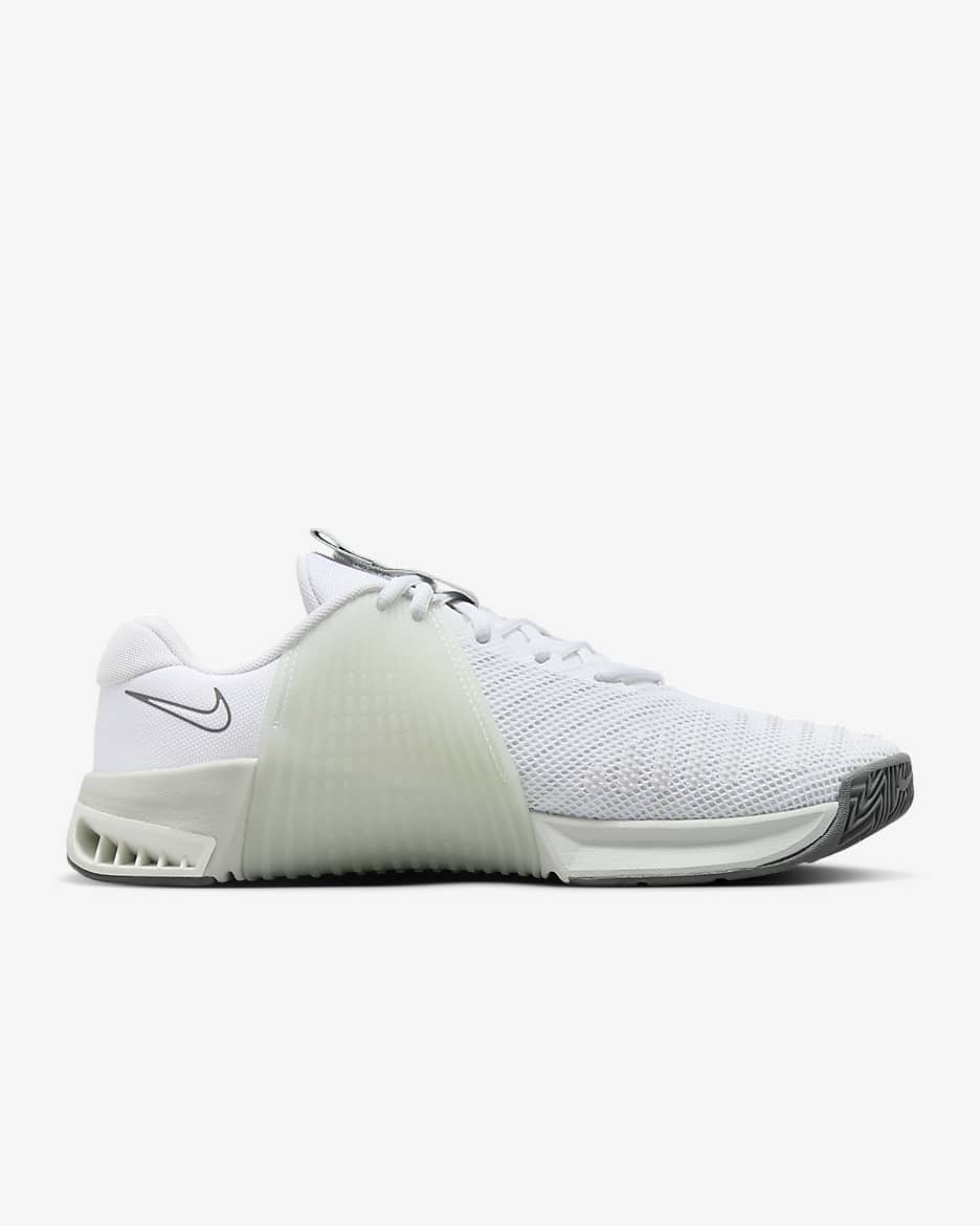 Tenis de entrenamiento para hombre Nike Metcon 9 - Blanco/Plata claro/Mandarina brillante/Blanco