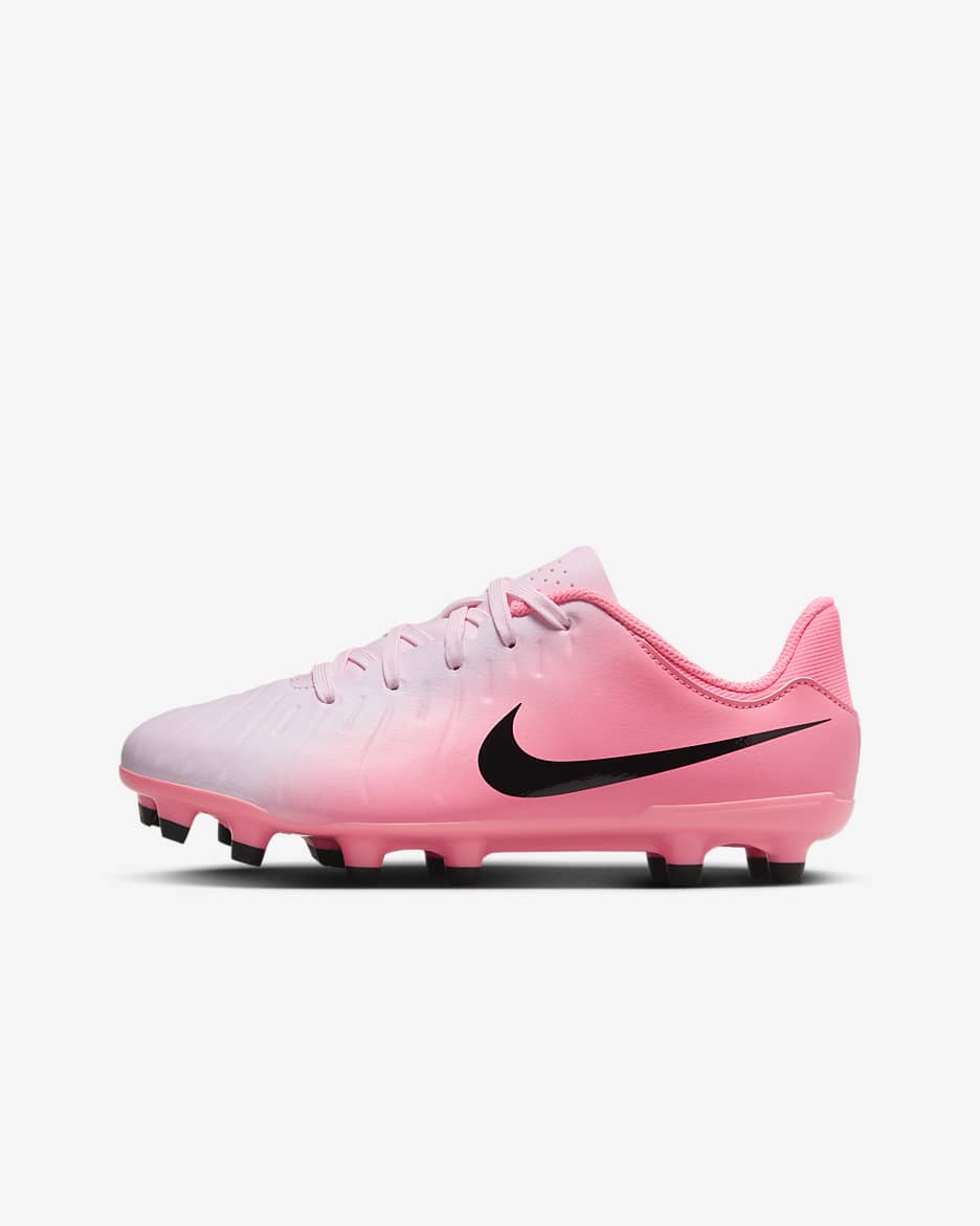 Nike Jr. Tiempo Legend 10 Academy MG Low-Top Fußballschuh (jüngere/ältere Kinder) - Pink Foam/Schwarz