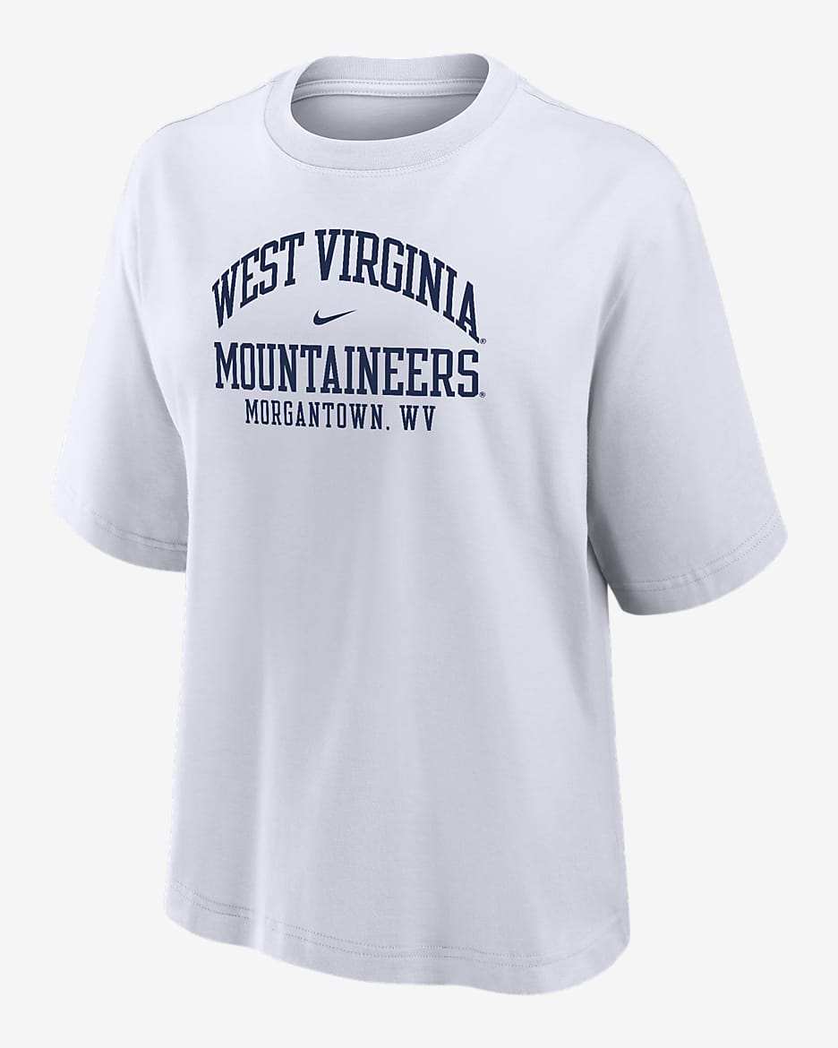 West Virginia Women's Nike College Boxy T-Shirt - White