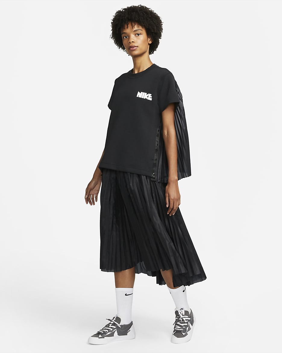 sacai ×nike サカイ ナイキ プリーツスカート - ひざ丈スカート