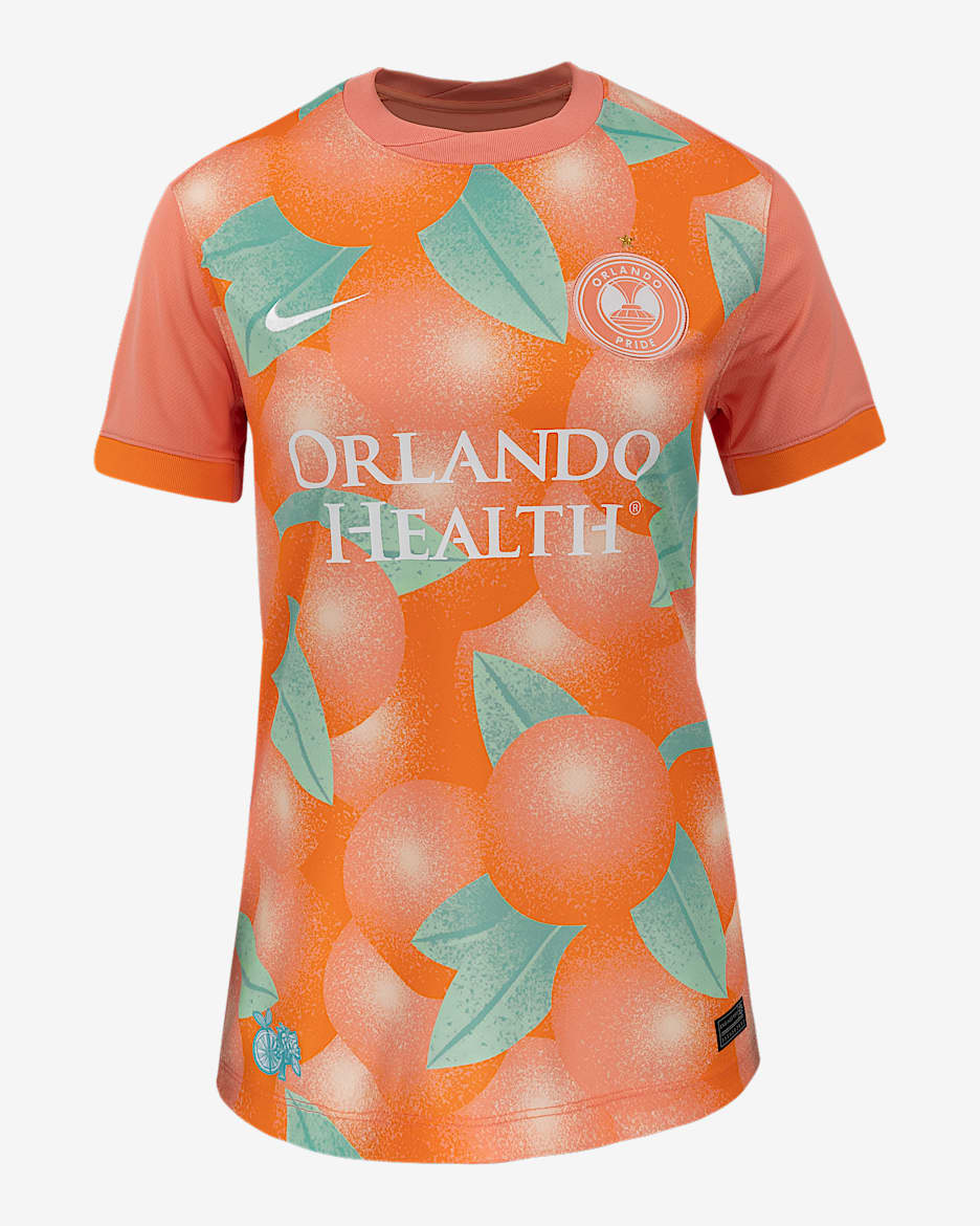 Orlando Pride FC 2025 Stadium Home Women's Nike Dri-FIT NWSL Replica Jersey - Crimson Bliss/Orange Horizon