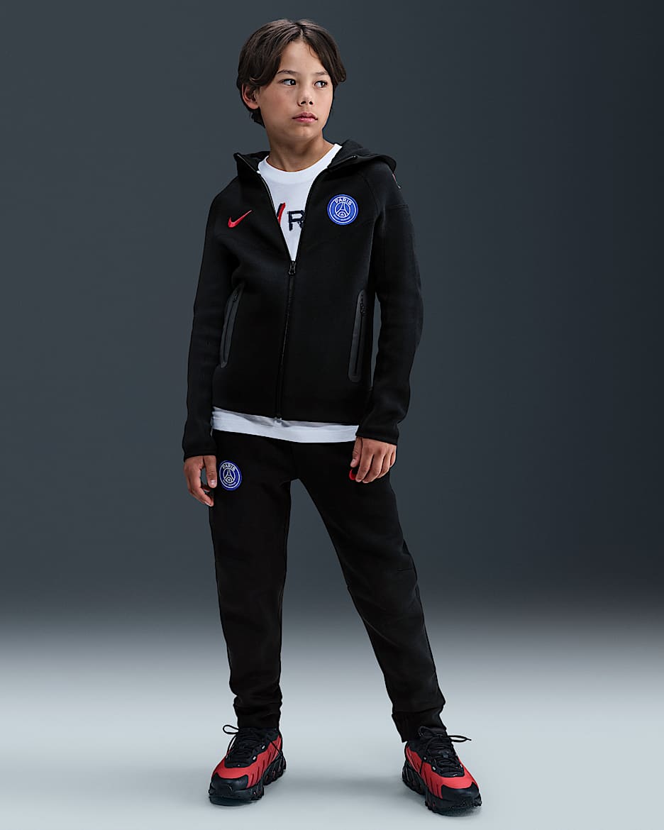 Paris Saint-Germain Tech Third Older Kids' Nike Total 90 Football Fleece Pants - Black/Global Red