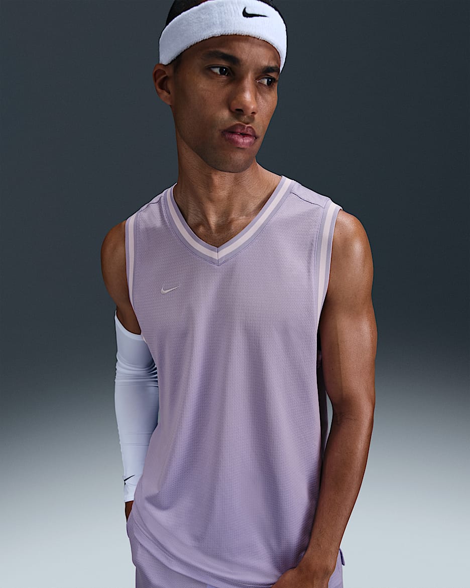 Jersey de básquetbol Dri-FIT para hombre Nike DNA - Hortensias/Uva ligero