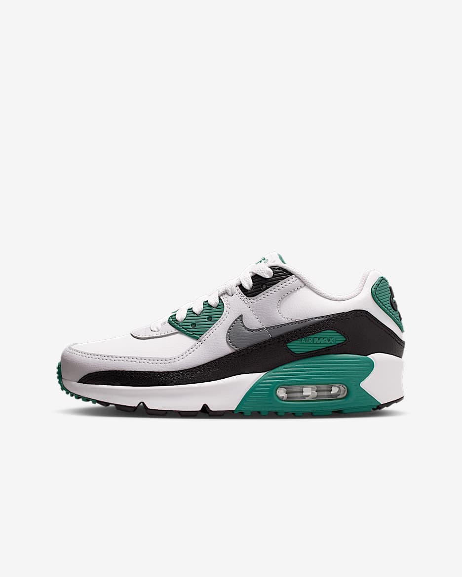 Nike Air Max 90 LTR Older Kids' Shoes - Evergreen Aura/Summit White/Vast Grey/Cool Grey