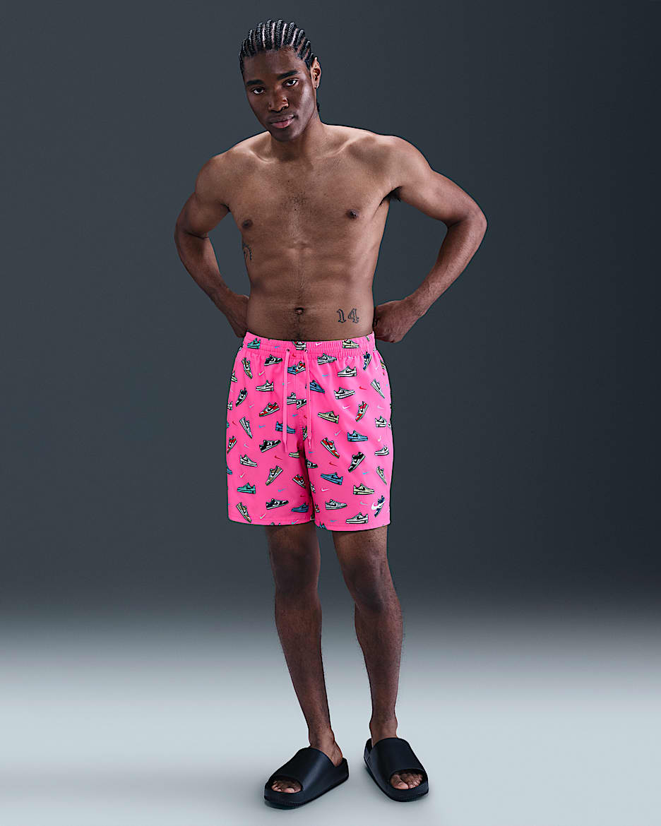 Nike Swim Breaker Men's 7" Brief-Lined Volley Shorts - Pinksicle