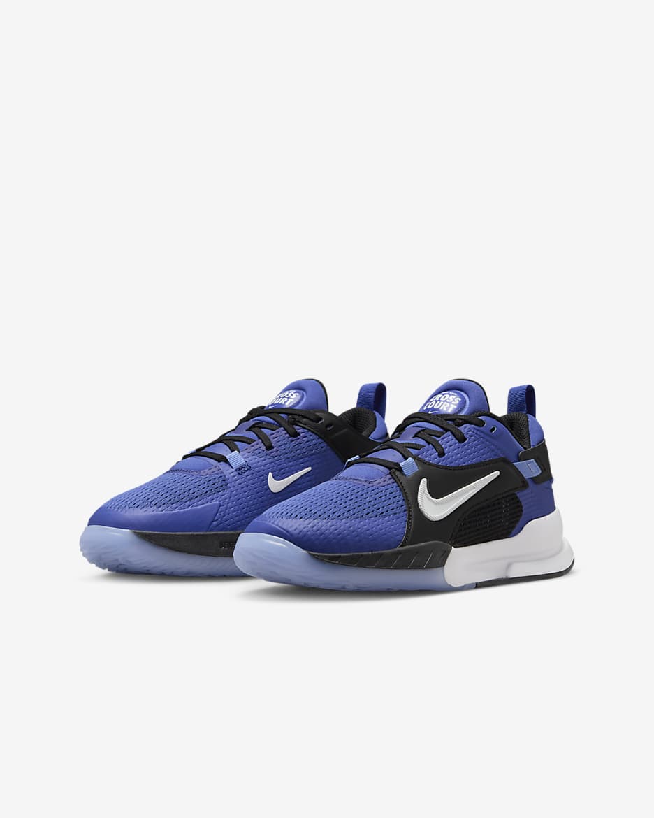 Nike Crosscourt Schuh für jüngere und ältere Kinder - Astronomy Blue/Schwarz/Royal Pulse/Weiß