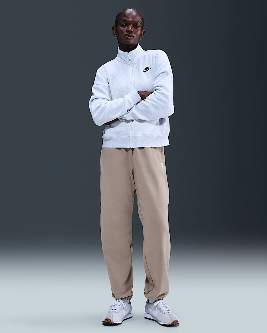 Nike Sportswear Club Fleece Women's Mid-Rise Oversized Sweatpants - Malt/White