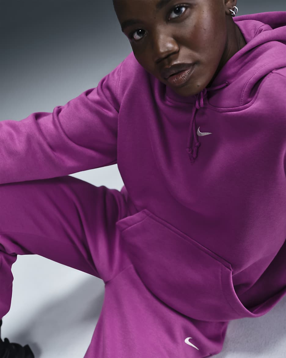 Nike Sportswear Phoenix Fleece Women's Oversized Pullover Hoodie - Hot Fuchsia/Sail