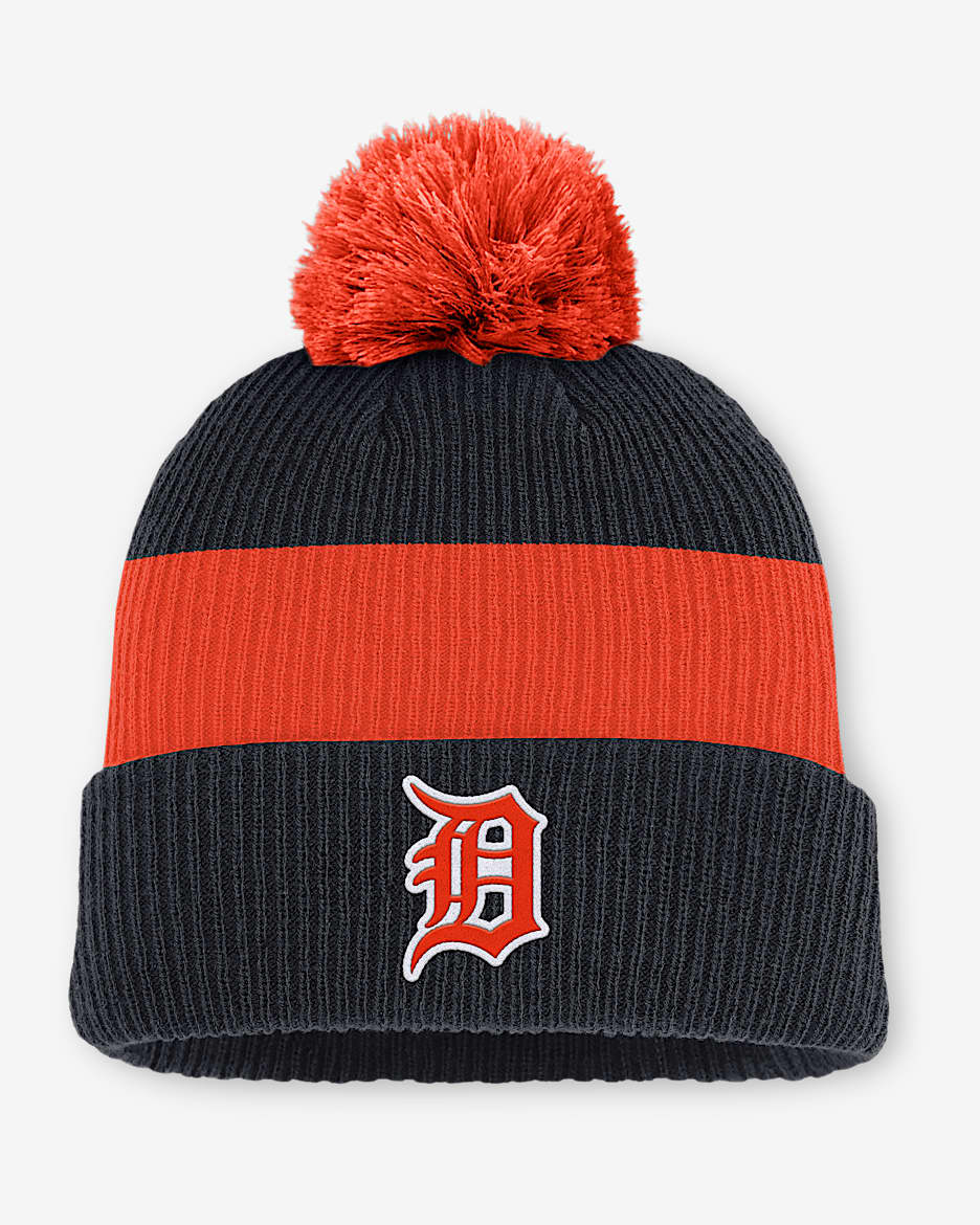 Detroit Tigers Cooperstown Peak Men's Nike MLB Cuffed Pom Beanie - Cobalt