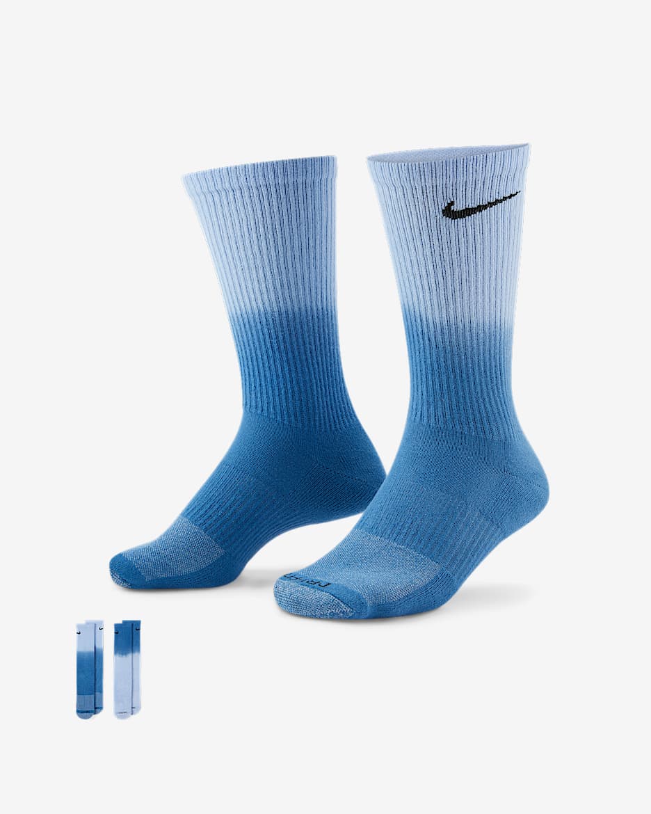 Nike Everyday Plus Cushioned Crew Socks (2 Pairs) - Multi-Color
