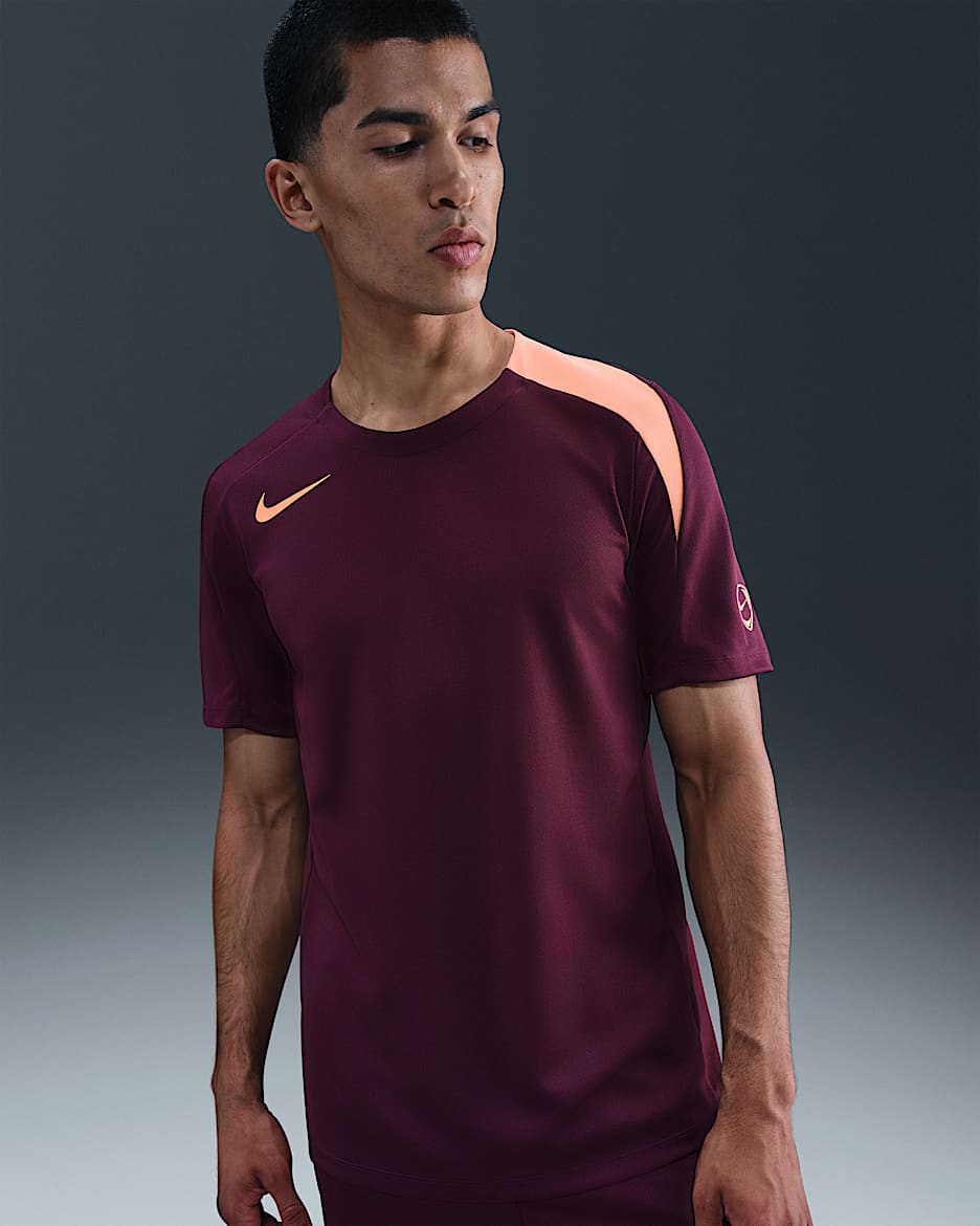 Nike Strike Parte de arriba de fútbol Dri-FIT - Hombre - Burdeos/Burdeos/Orange Pulse/Orange Pulse