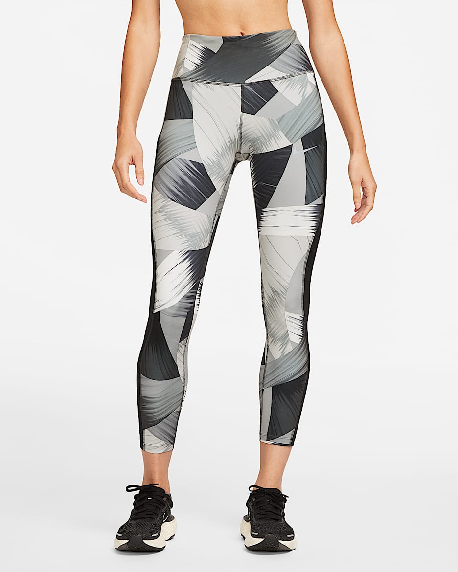 Nike Epic Luxe-løbeleggings i 7/8-længde med mellemhøj talje til kvinder - Particle Grey/sort/Cool Grey