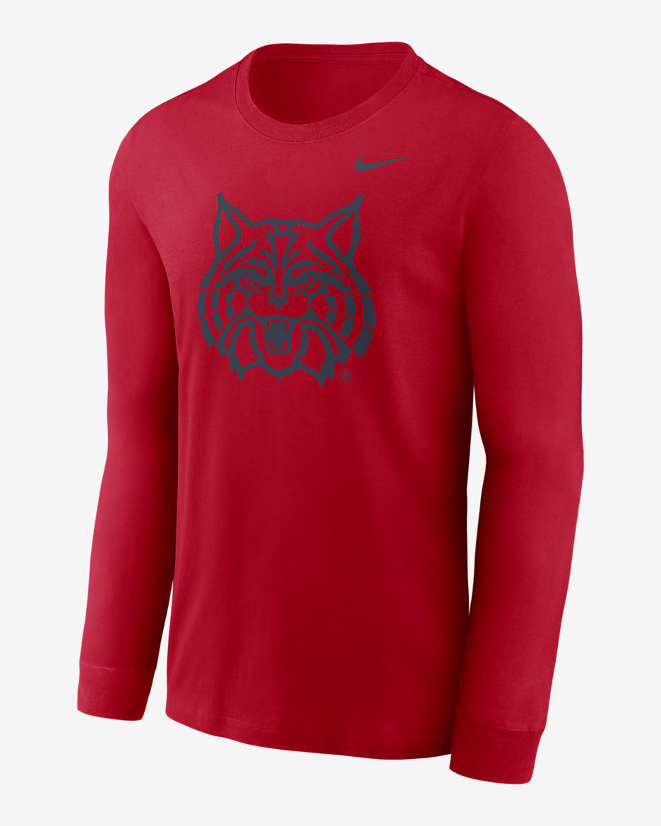 Playera de manga larga universitaria Nike para hombre Arizona Wildcats Alternate Logo - Rojo universitario