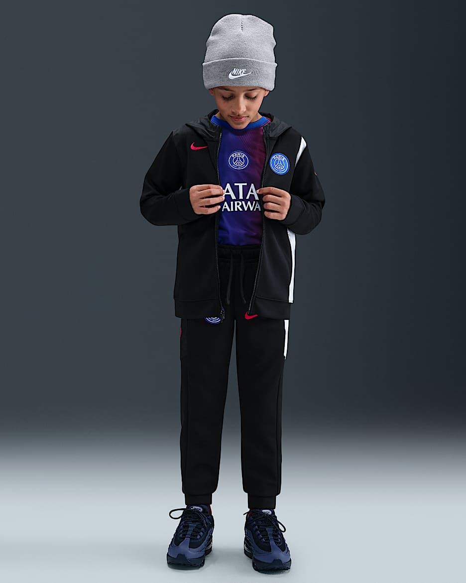 Paris Saint-Germain Third Older Kids' Nike Total 90 Football Woven Tracksuit - Black/White/Global Red