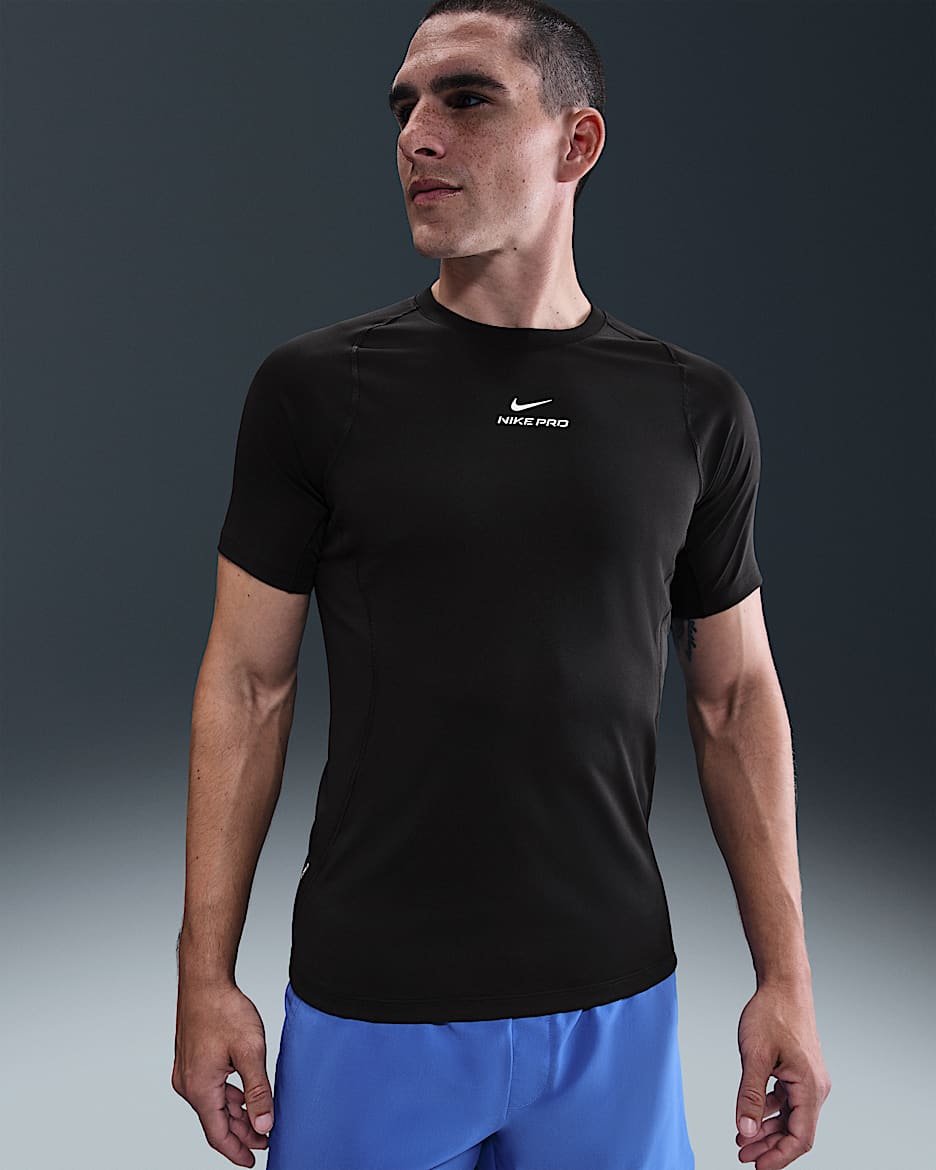Nike Pro Training Men's Dri-FIT Short-Sleeve Top - Black/White