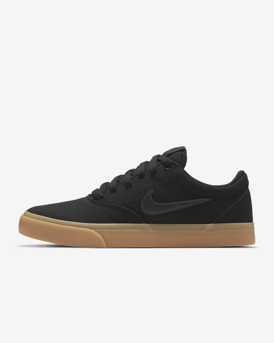 Nike SB Charge Canvas Skate Shoes - Black/Black/Gum Light Brown/Black