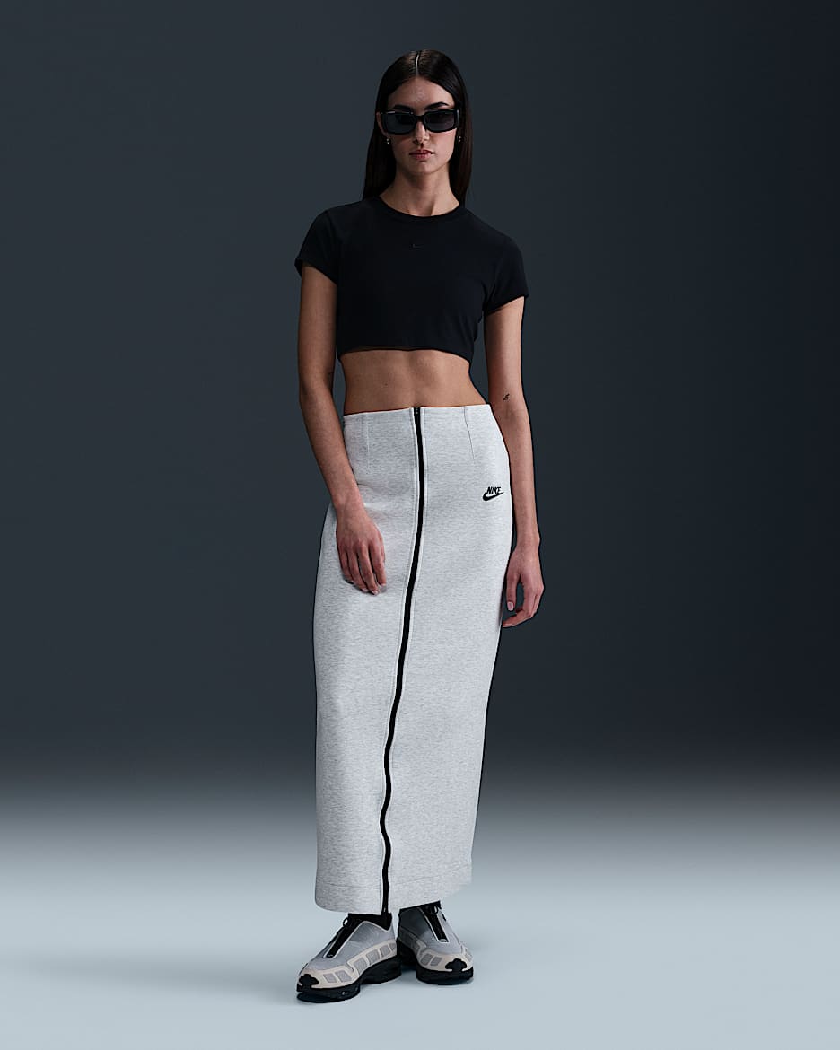 Nike Sportswear Tech Fleece Women's Slim Maxi Skirt - Light Grey/Heather/Black