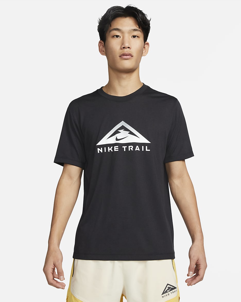Nike Dri-FIT Short-Sleeve Trail Running T-Shirt - Black