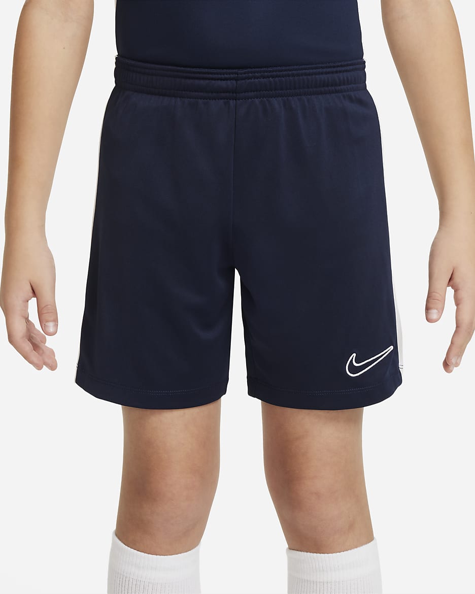 Calções de futebol Nike Dri-FIT Academy23 para criança - Obsidian/Branco/Branco