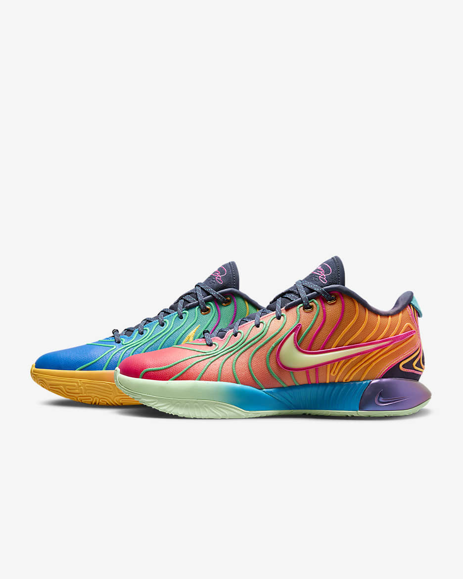 LeBron XXI EP Basketball Shoes - Photo Blue/Vapour Green/Laser Orange/Laser Fuchsia