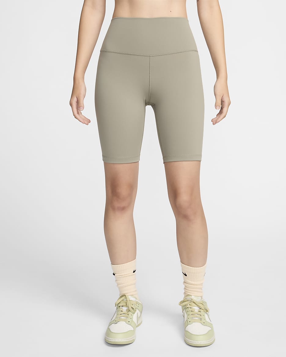 Shorts de ciclismo de tiro alto de 20 cm para mujer Nike One - Militar claro/Negro