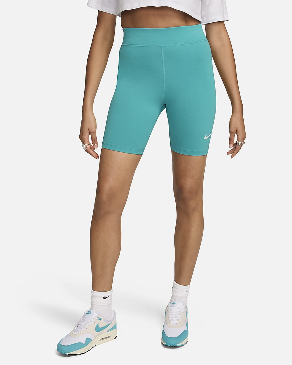 Nike Sportswear Classic Women's High-Waisted 8" Biker Shorts - Dusty Cactus/Sail