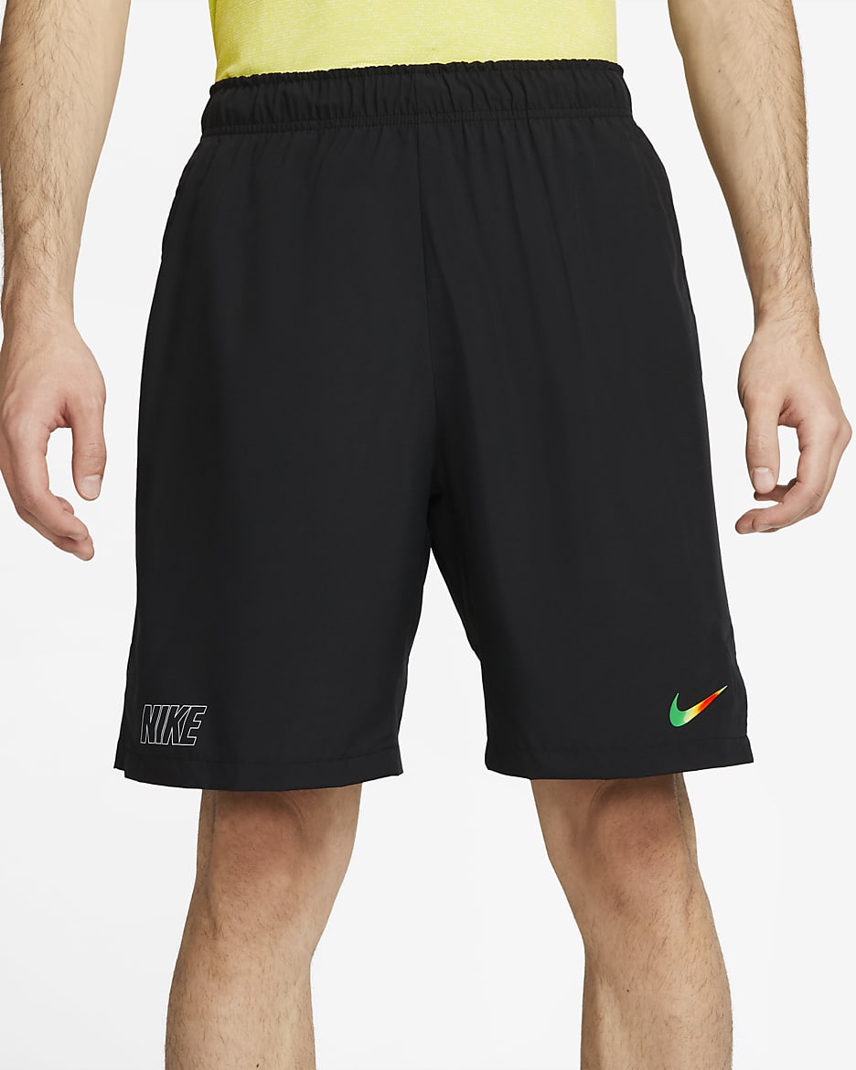 Nike Dri-FIT Flex Men's 9" (23cm approx.) Woven Fitness Shorts - Black/White