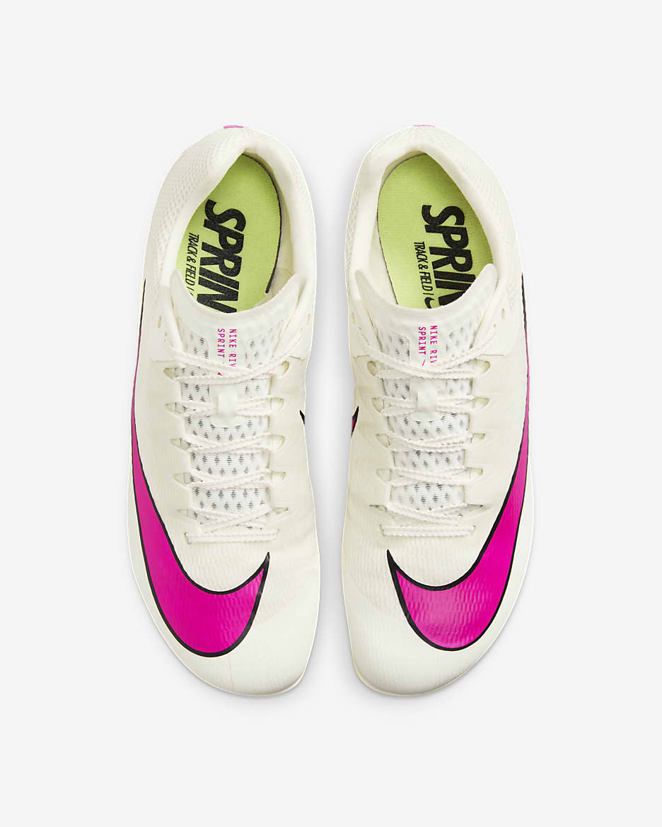 Scarpa chiodata per lo sprint Nike Rival Sprint - Sail/Light Lemon Twist/Guava Ice/Fierce Pink