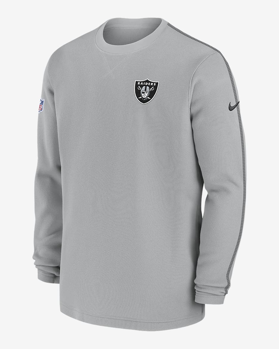 Las Vegas Raiders Sideline Coach Men’s Nike NFL Long-Sleeve Top - Grey