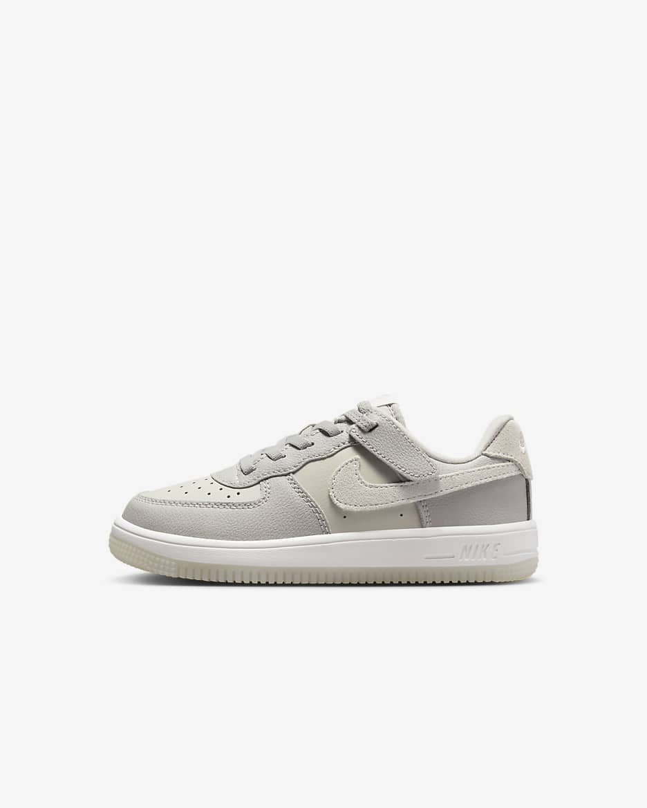 Nike Force 1 Low LV8 EasyOn Younger Kids' Shoes - Light Bone/Light Iron Ore/Summit White