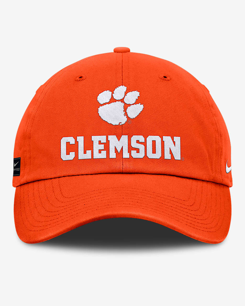 Gorra universitaria Nike ajustable para hombre Clemson Sideline Club Gameday - Naranja