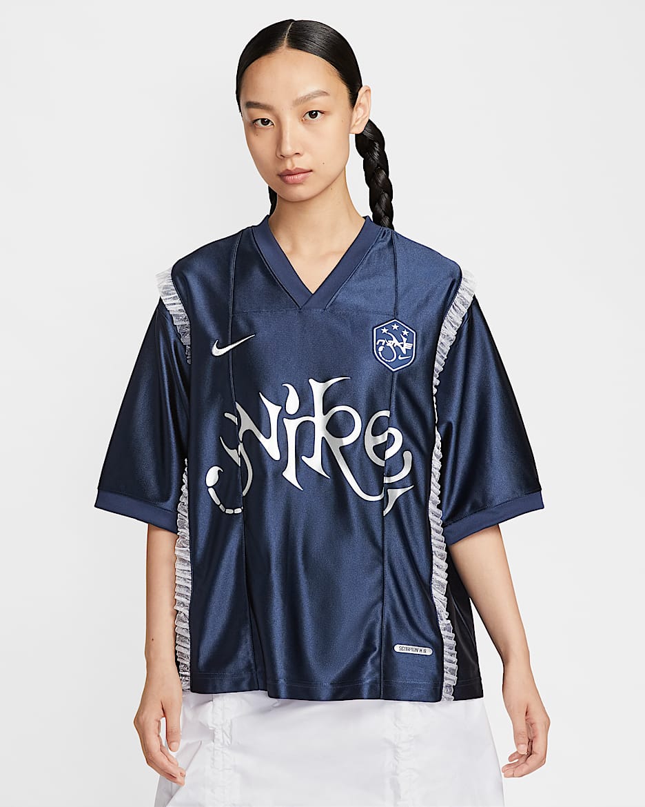 ナイキ スポーツウェア ウィメンズ ショートスリーブ グラフィック ジャージー トップ - ミッドナイトネイビー