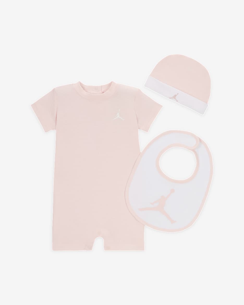 Jordan Jumpman Baby 3-Piece Romper Set - Pink Wash