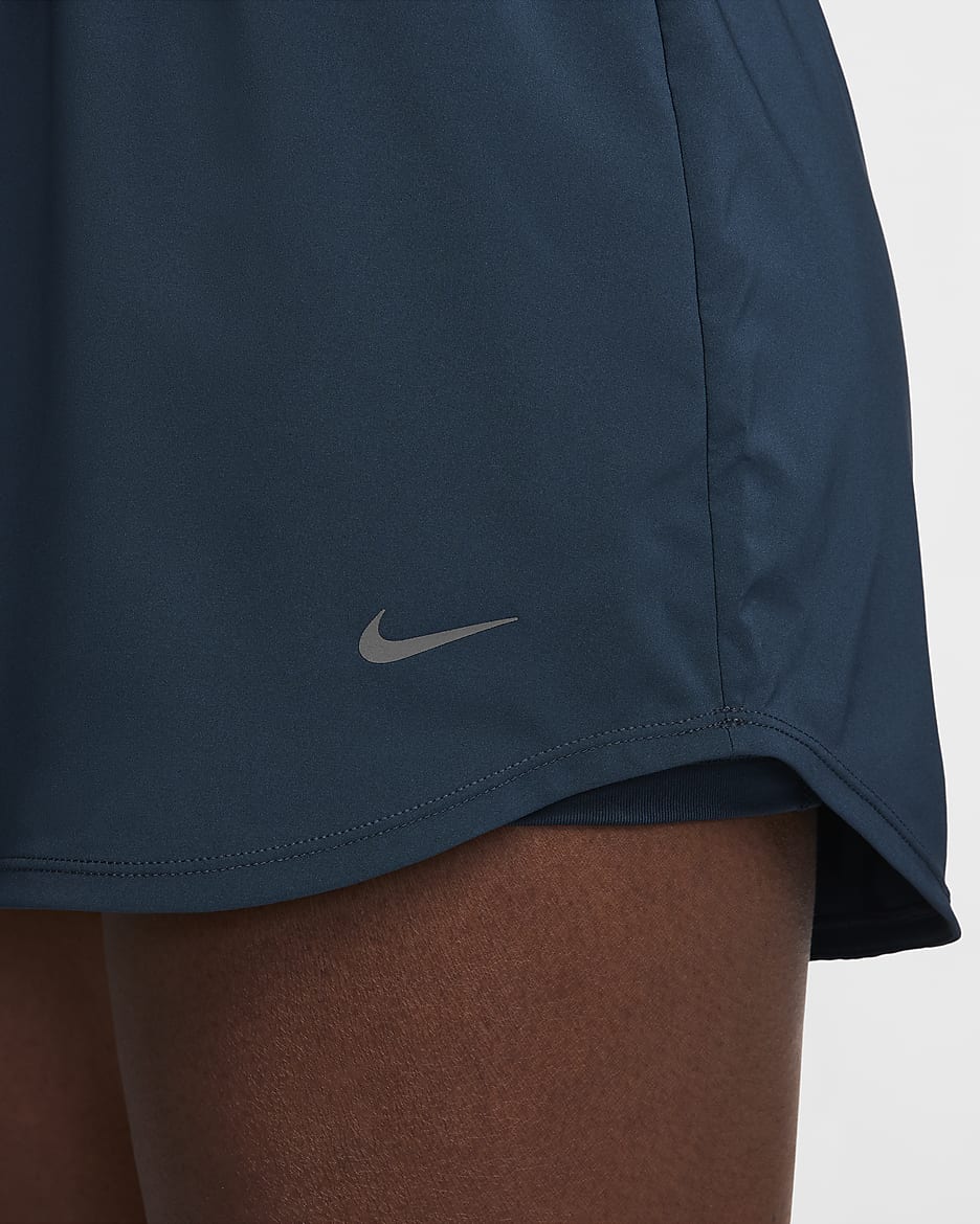 Skort Dri-FIT de tiro ultraalto para mujer Nike One - Azul marino militar/Negro