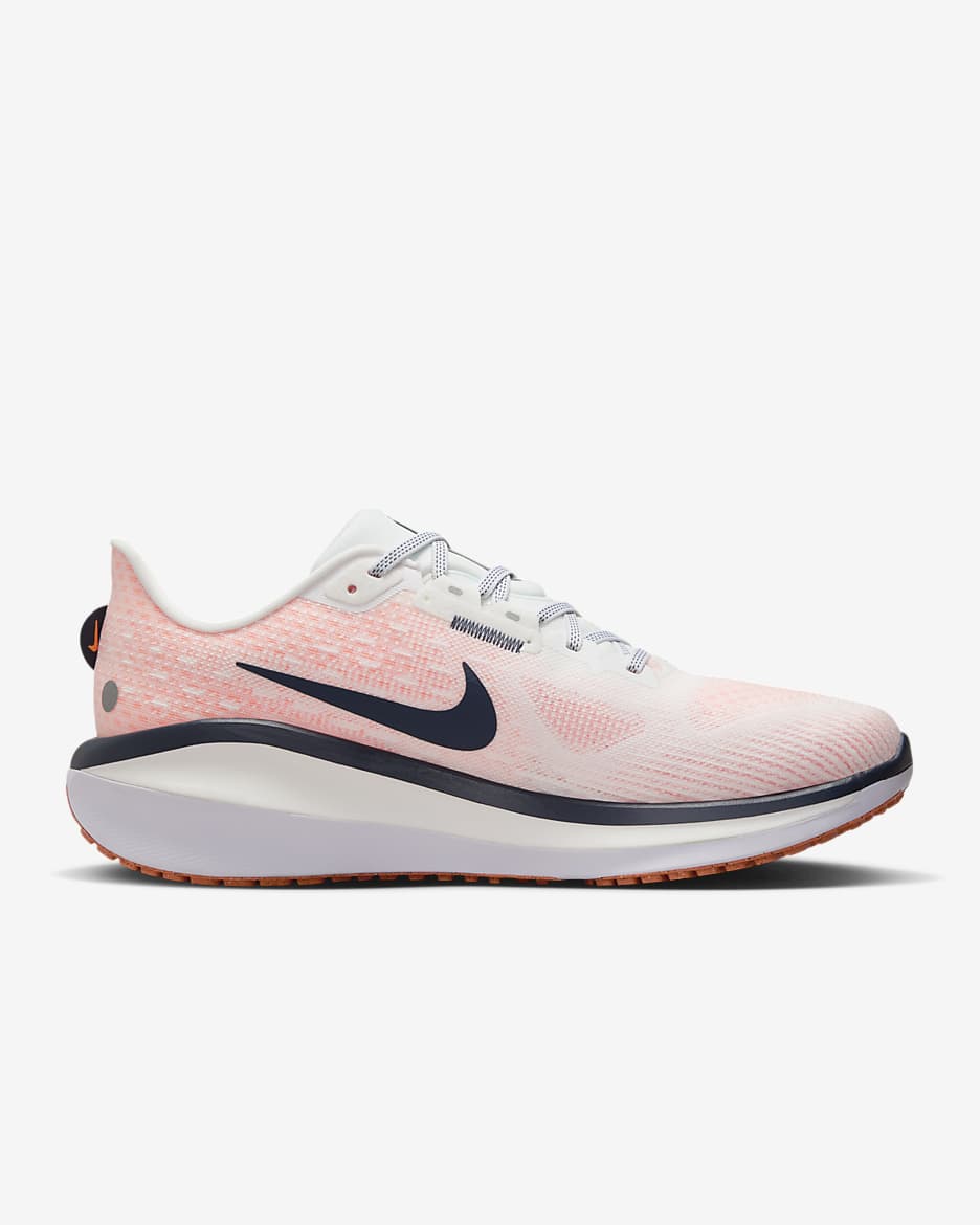 Tenis de correr en pavimento para hombre Nike Vomero 17 - Blanco cumbre/Naranja total/Blanco/Trueno azul