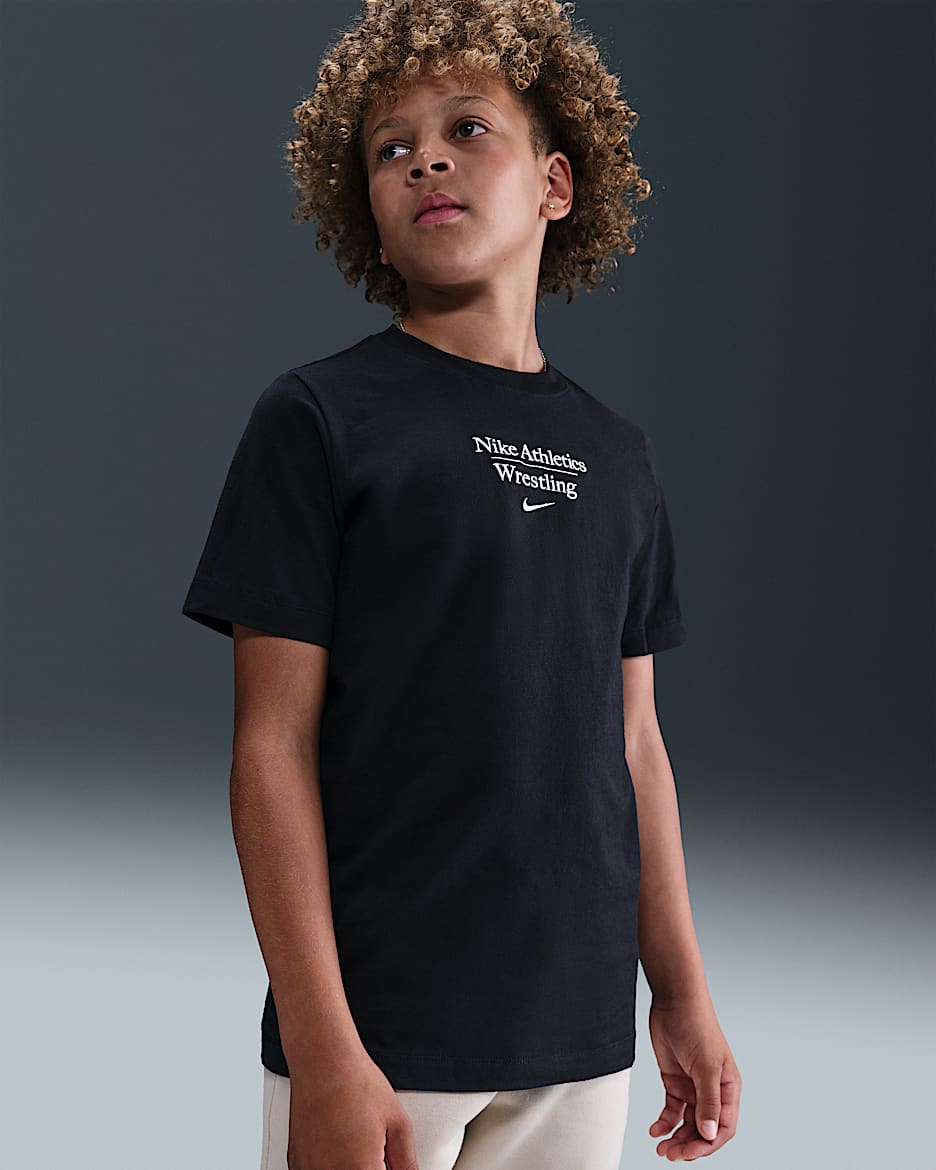 Playera para niños talla grande Nike Wrestling - Negro