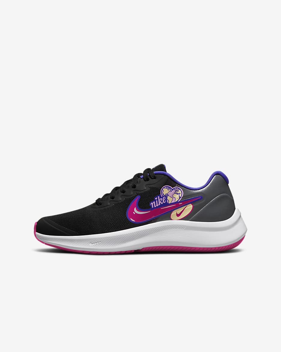 Calzado de running en carretera para niños grandes Nike Star Runner 3 SE - Negro/Lapislázuli/Rosa amanecer/Baya intenso