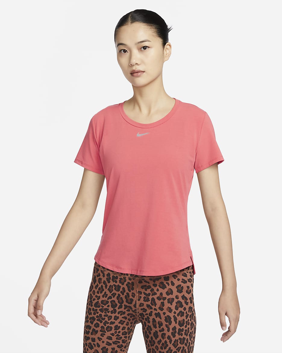 Nike Dri-FIT One Luxe 女性標準剪裁短袖上衣 - Adobe